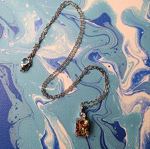 Citrine yellow gemstone necklace November Birthstone - Picture 7 of 10